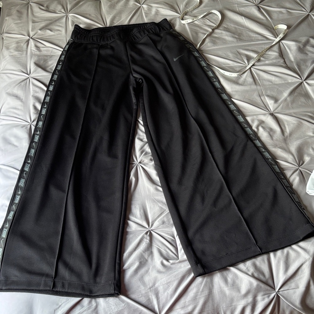 Nike Black Athletic Pants with Logo Trim
